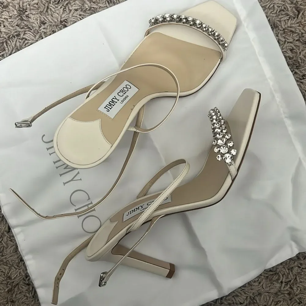 Jimmy Choo Meira 85 Embellished High Heel Sandals, Size 39.5 Nin - Picture 6 of 16